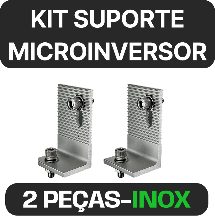 KIT SUPORTE FIXAÇÃO PARA MICROINVERSOR COM 2 UNIDADES