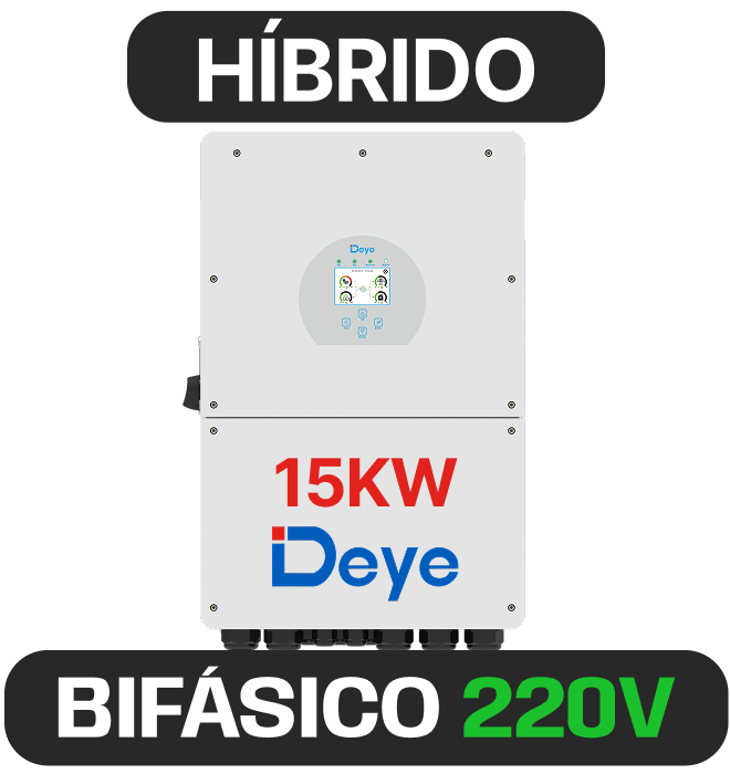 INVERSOR DEYE BIFASICO HIBRIDO 15KW 127/220V 2MPPT