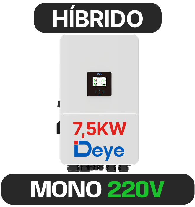 INVERSOR DEYE MONO HIBRIDO 7,5KW 220V 2MPPT