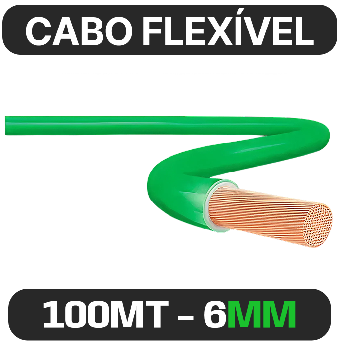CABO FLEXIVEL 6,00MM VERDE 750V 100m