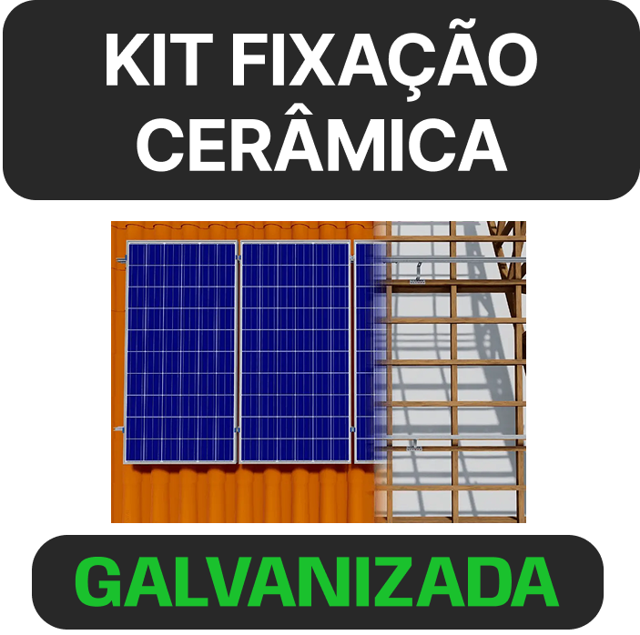 KIT FIXAÇÃO TELHADO CERÂMICA PARA 04 MODULOS