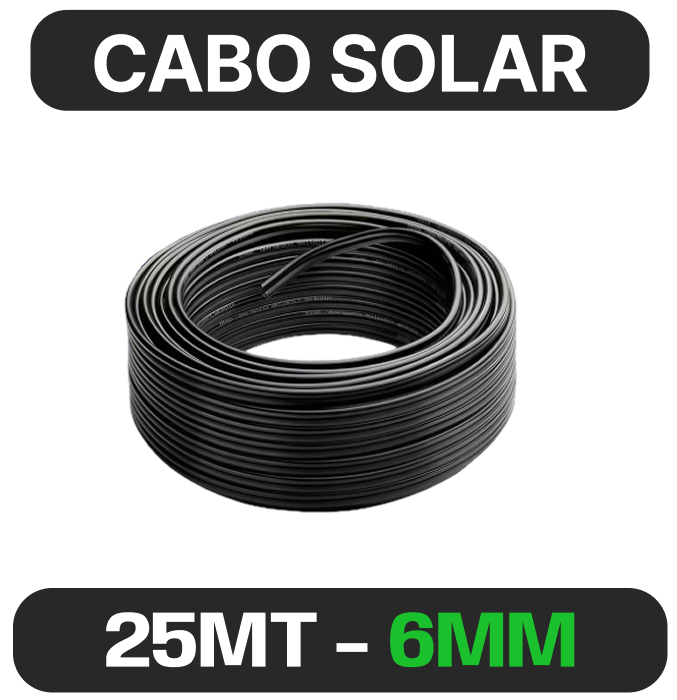 CABO SOLAR 6MM PRETO - 25MT