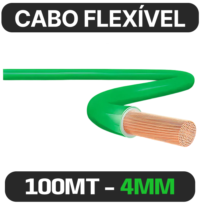 CABO FLEXIVEL 4,00MM 750V VERDE 100m