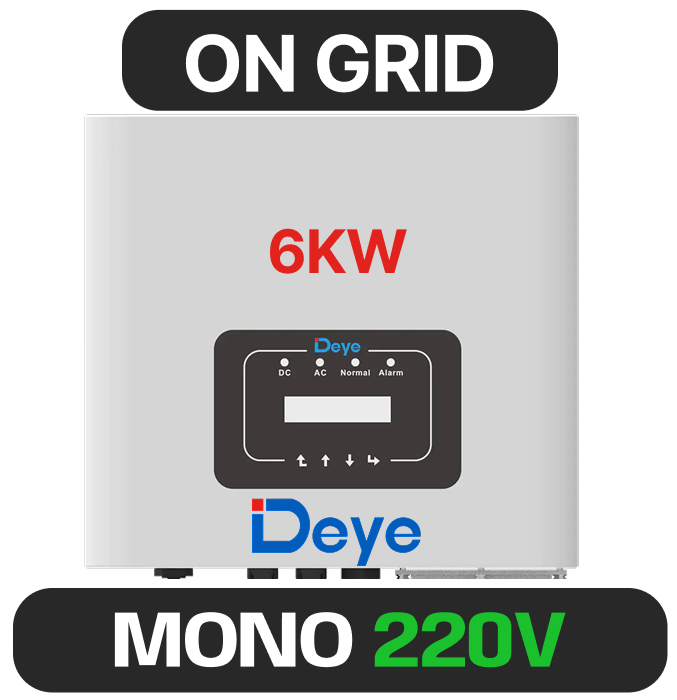 INVERSOR DEYE AFCI MONOFASICO 6K ON GRID 220V 2MPPT