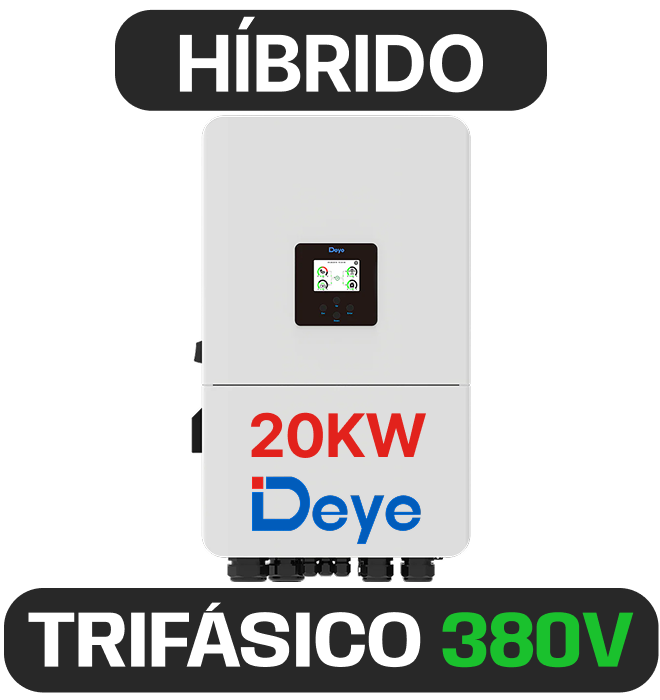 INVERSOR DEYE TRIF HIBRIDO 20KW 380V 2MPPT