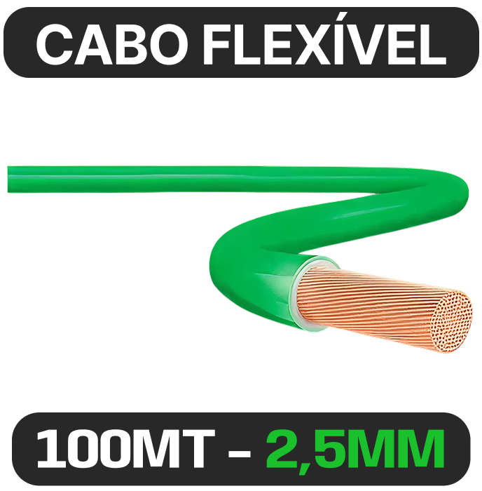 CABO FLEXIVEL 2,5MM VERDE 750V 100m
