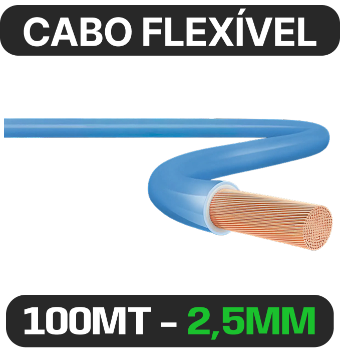 CABO FLEXIVEL 2,5MM AZUL 750V 100m
