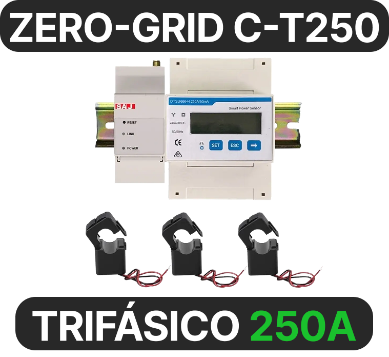 MONITORAMENTO E CONTROLE ZERO-GRID (ZERO-EXPORT) SAJ SEC-C-T250 TRIFÁSICO 250A COM TC EXTERNO
