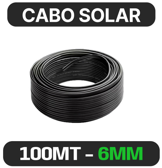 Cabos — CABO SOLAR 6MM PRETO - 100MT