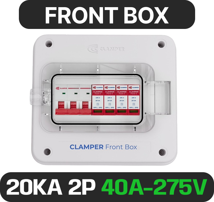 QUADRO DE PROTECAO AC FRONT BOX CLAMPER 275V 40A 20KA 2P IP65