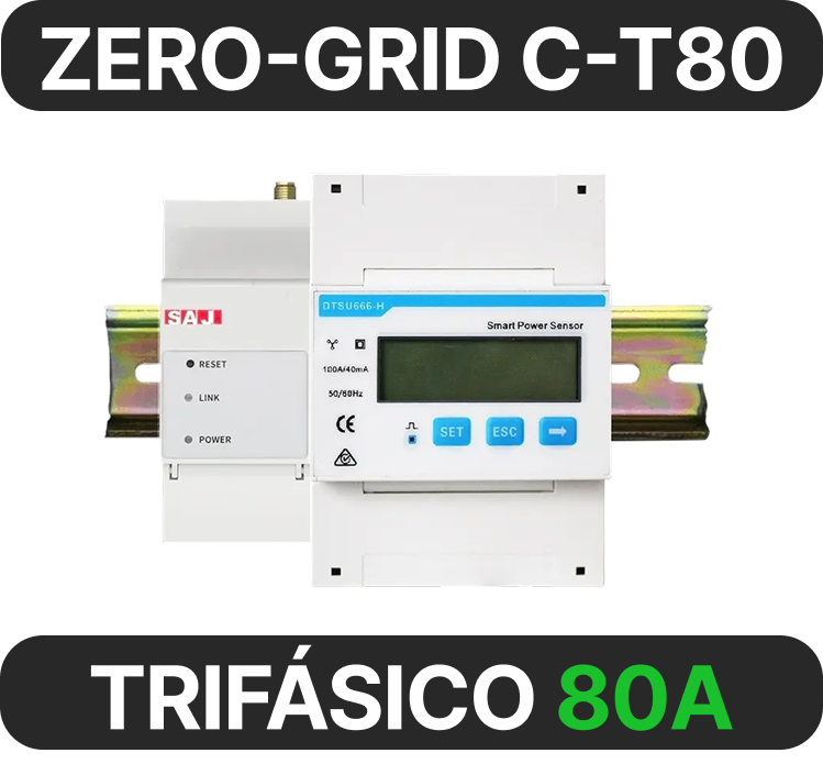 MONITORAMENTO E CONTROLE ZERO-GRID (ZERO-EXPORT) SAJ SEC-C-T80 TRIFÁSICO 80A
